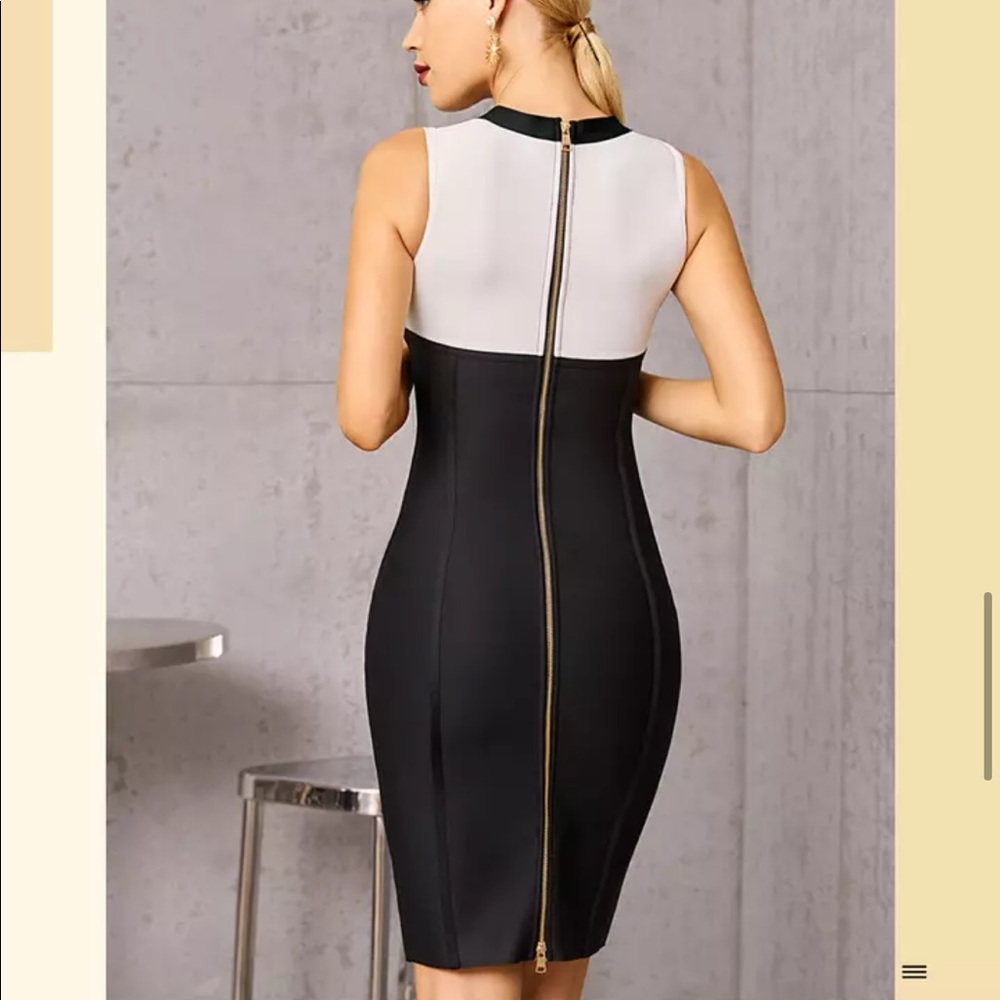 🎉New 2022 Knee Length Bodycon Bandage Sleeveless Button Dress - Picture 5 of 13